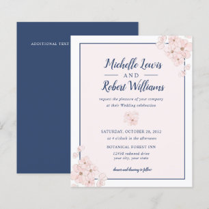 BUDGET Chic Pink Glitter Navy Blue Floral wedding