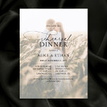 Budget Chic Script Photo Rehearsal Dinner Invitation Postcard<br><div class="desc">Chic script overlays photo.</div>