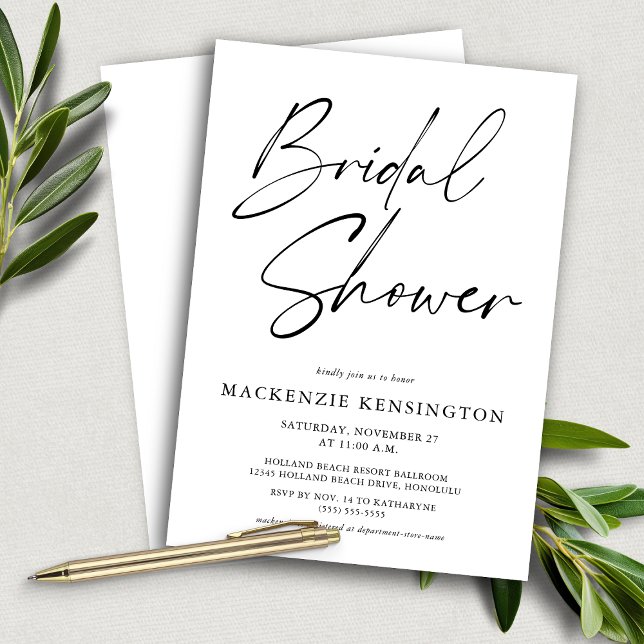 Budget Chic Simple Elegant Bridal Shower Invitatio (Budget Chic Simple Elegant Bridal Shower Invitation)