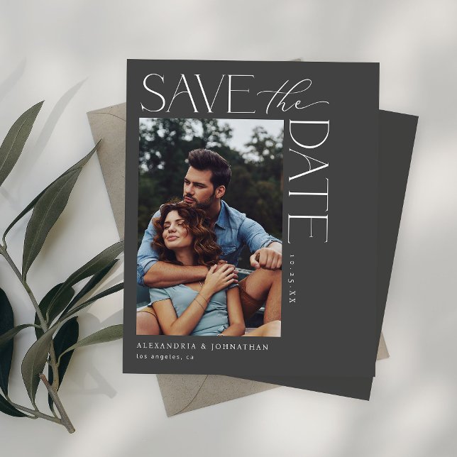 Budget Chic Stylish Mod Photo Save the Date 2 DGra (Creator Uploaded)