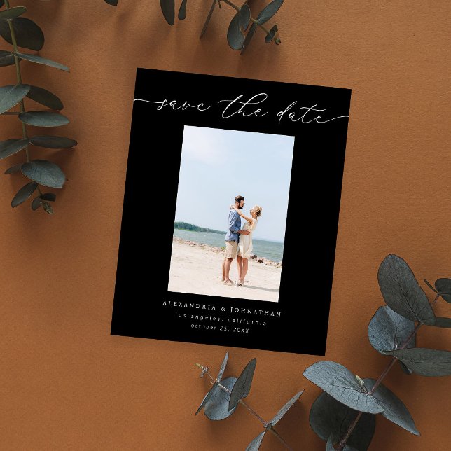 Budget Chic Stylish Mod Photo Save the Date 3 Blac Flyer (Creator Uploaded)