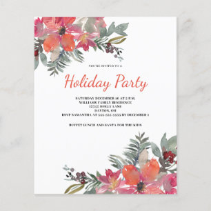  Budget Christmal Floral Invitation Flyer