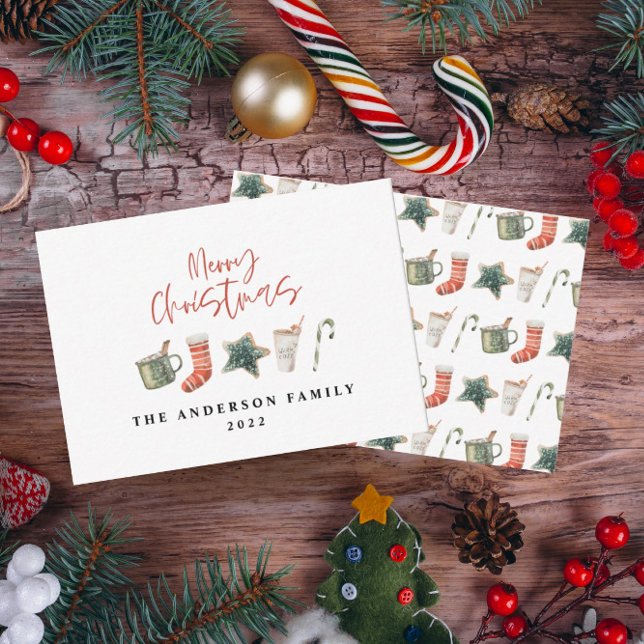 budget Christmas cookie drinks candy cane holiday Card (Creator Uploaded)