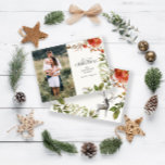budget christmas foliage stag photo red and green card<br><div class="desc">Happiest Holidays watercolor foliage stag photo Christmas holiday card. Christmas rustic foliage stag photo red and green</div>