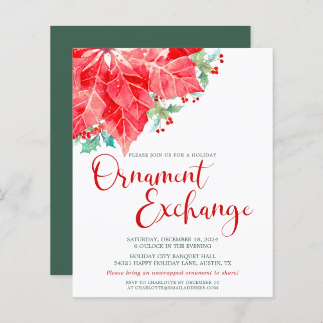 Budget Christmas Holiday Ornament Exchange Party (Front/Back)