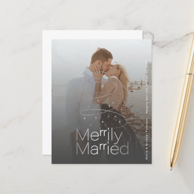 Budget Christmas holiday wedding announcement (Front/Back In Situ)