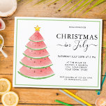 Budget Christmas in July Party Invitation<br><div class="desc">This Budget Christmas in July Party Invitation is decorated with a watercolor watermelon tree.
Easily customizable.
Use the Design Tool to change the text size,  style,  or colour.
Because we create our artwork you won't find this exact image from other designers.
Original Watercolor © Michele Davies.</div>