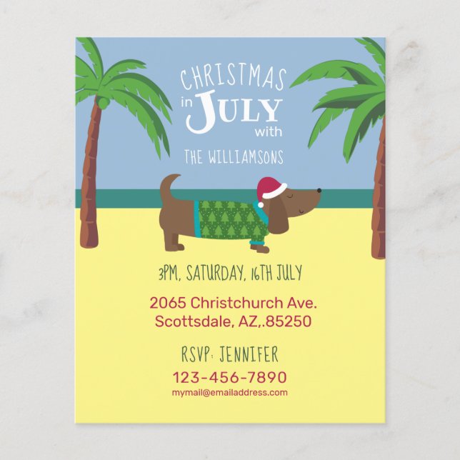 Budget Christmas in July Party Invitation (Front)