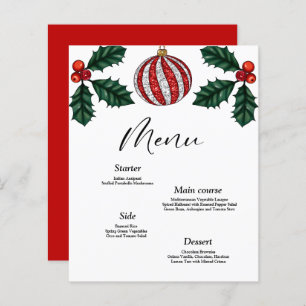 Budget Christmas Menu card
