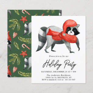 Budget Christmas Raccoon Holiday Party Flyer