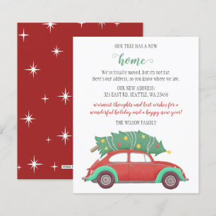 Budget Christmas Tree Car We've Moved Holiday Card