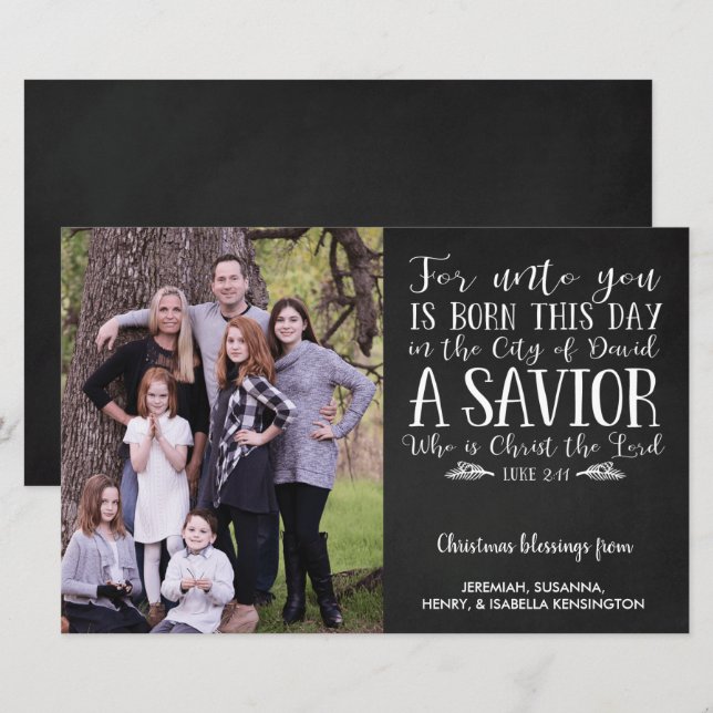 Budget Christmas Verse Typography Photo (Front/Back)