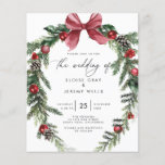 Budget Christmas Wedding Invitation Flyer<br><div class="desc">This modern wedding card has a warm, minimalist design. The front features a lively script text above your first names and date. On the back, we've set the background as transparent, so that the color of the paper will serve as the base color. You can choose a color for the...</div>