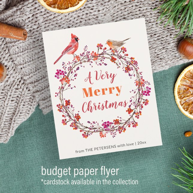 Budget Christmas wreath rustic chic holiday Flyer (Creator Uploaded)