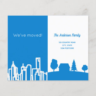 Budget city country blue moving announcement