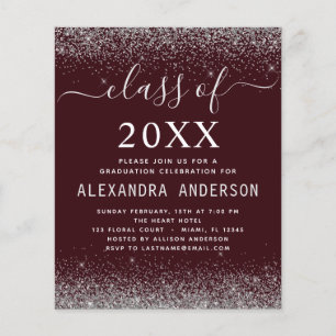 Budget Class of 2023 Graduation Silver Burgundy Flyer