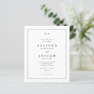 Budget Classic Black & White Wedding Save The Date