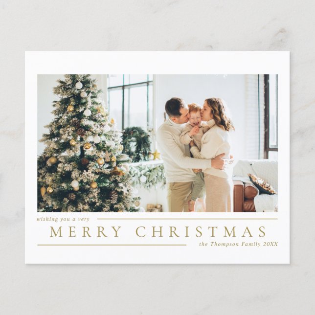 BUDGET Classic Gold Merry Christmas Photo Collage (Front)
