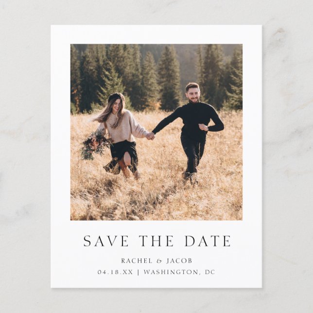 Budget Classic Photo Save the Date Flyer (Front)