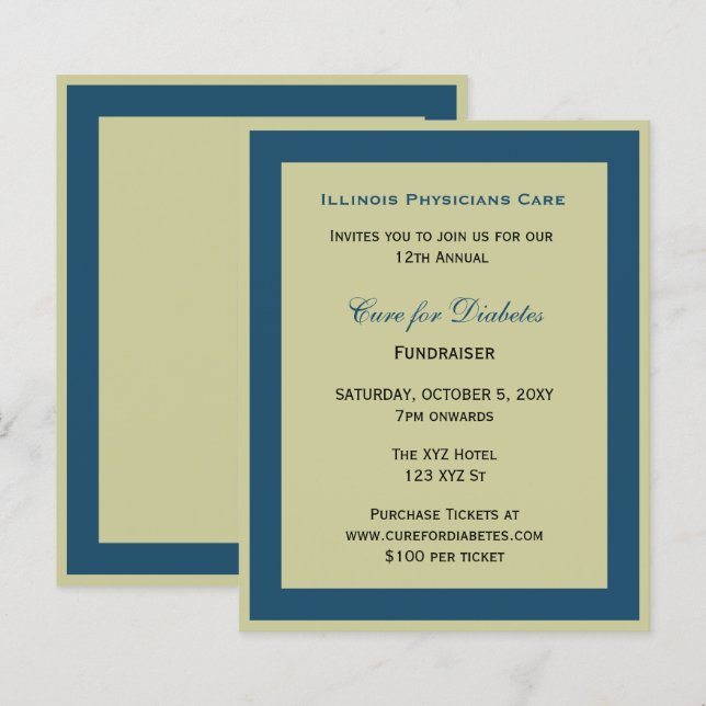 Budget Classy Blue Corporate Party Invitation (Front/Back)