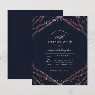 Budget Classy Rose Gold & Navy Blue Birthday Party