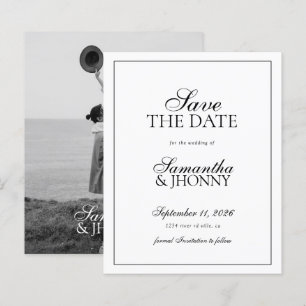 BUDGET Clean Stylish Script Border Photo Wedding