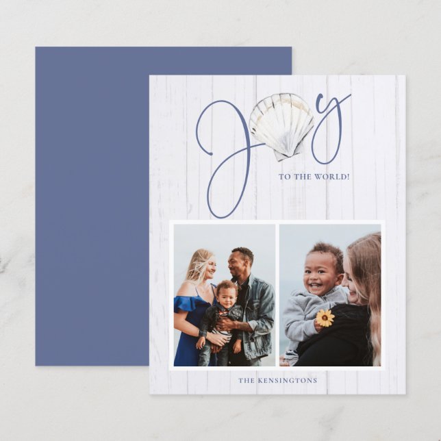 Budget Coastal Christmas Joy Seashell Holiday (Front/Back)