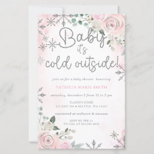Budget Cold Outside Snowflakes Girl Baby Shower