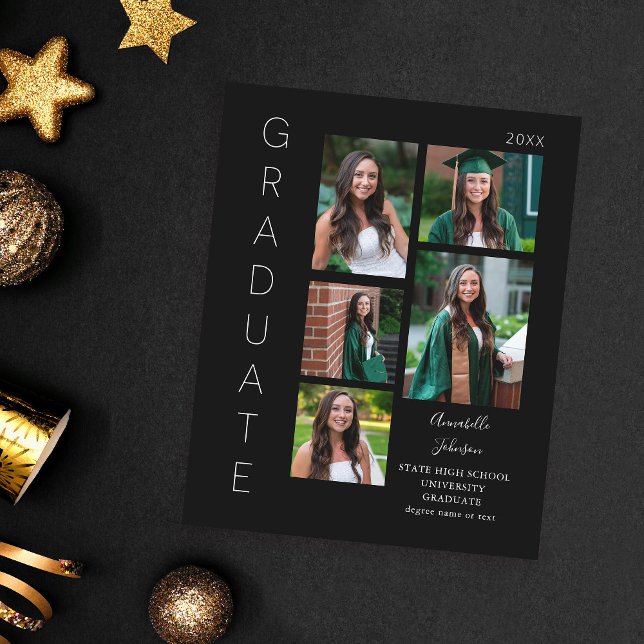 Budget Color Glow- White & Black Graduate 6 Photo Flyer (Creator Uploaded)