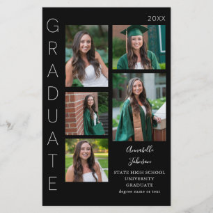 Budget Colour Glow- W & Black Graduate 6 Photo MED Flyer