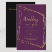BUDGET Colour Trends GOLD Wedding Invite Modern