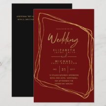 BUDGET Colour Trends GOLD Wedding Invite Modern