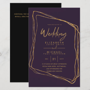 BUDGET Colour Trends GOLD Wedding Invite Modern