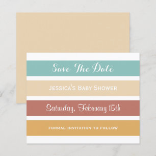 Budget Colourful Pastel Stripes Save the Date