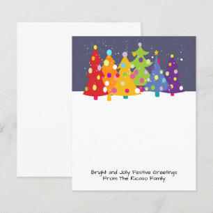 BUDGET Colourful Rainbow Christmas Tree Card