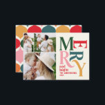budget Colourful vintage merry christmas photo  Card<br><div class="desc">budget colourful vintage graphic typography merry chritsmas photo card. Part of a bold fun holiday collection.</div>
