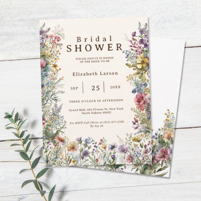 Budget Colourful Wildflower Floral Watercolor Invitation (Creator Uploaded)