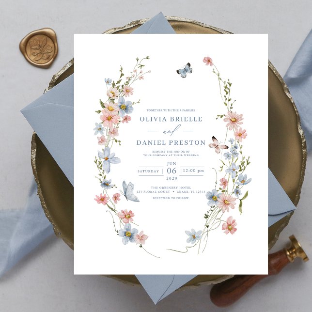 Budget Colourful Wildflower Wedding Invitation (Creator Uploaded)