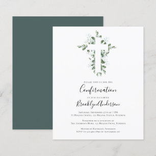 BUDGET Confirmation Invitation Eucalyptus Cross