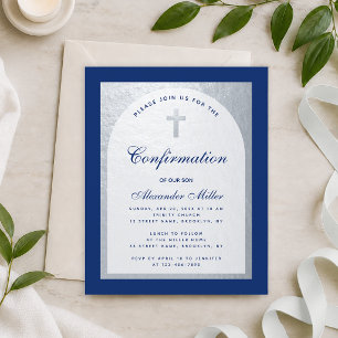 Budget Confirmation Royal Blue Silver Invitation