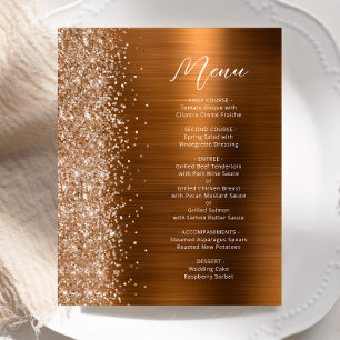 Budget Copper Glam Glitter Wedding Menu