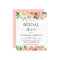 Budget Coral Peach Floral Bridal Shower Invitation