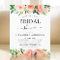 Budget Coral Peach Floral Bridal Shower Invitation