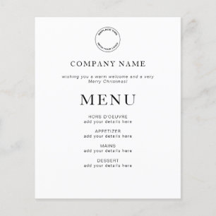 Budget Corporate Any Colour Christmas Menu