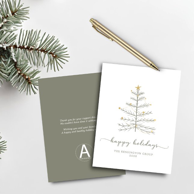 Budget Corporate Happy Holidays Christmas Tree (Budget Corporate Happy Holidays Christmas Tree Holiday Card)