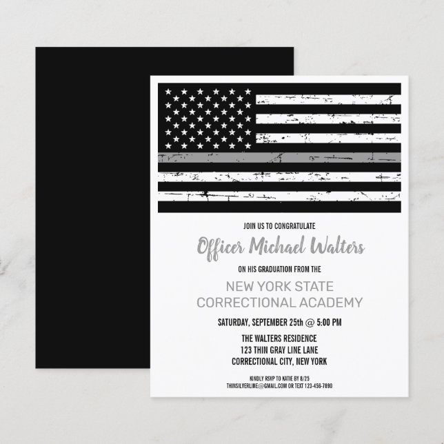 Budget Correctional Officer Graduation Cards (Front/Back)
