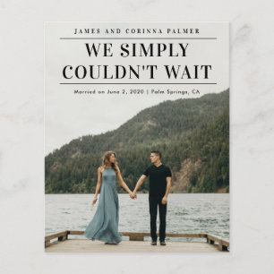 Budget Could Not Wait Photo Wedding Announcement
