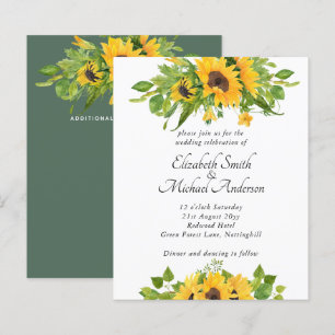 Budget Country Sunflowers Wedding Invitations