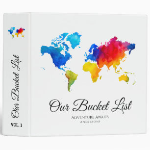 Budget Couple's BUCKET LIST Map Travels Adventures Binder