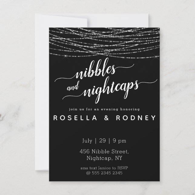 Budget Couples Shower Nibbles Nightcaps Invitation (Front)